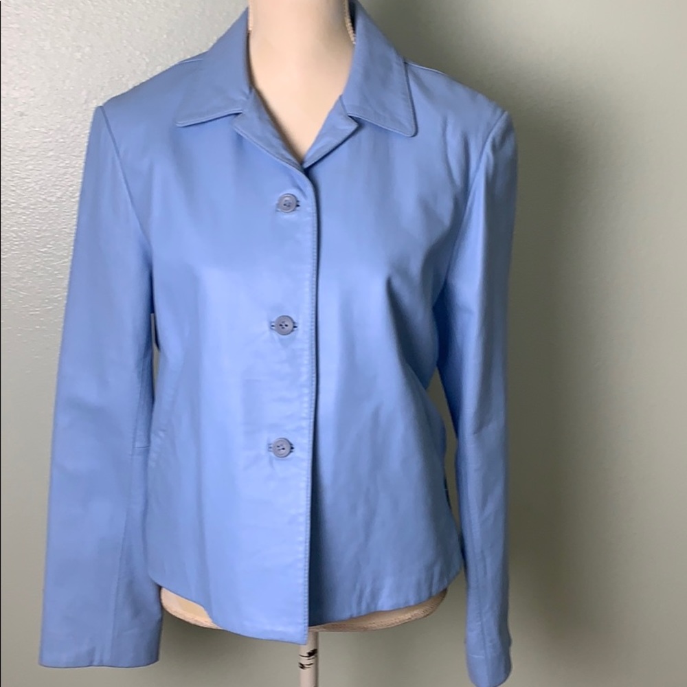 ANNE KLEIN LATHER JACKET
